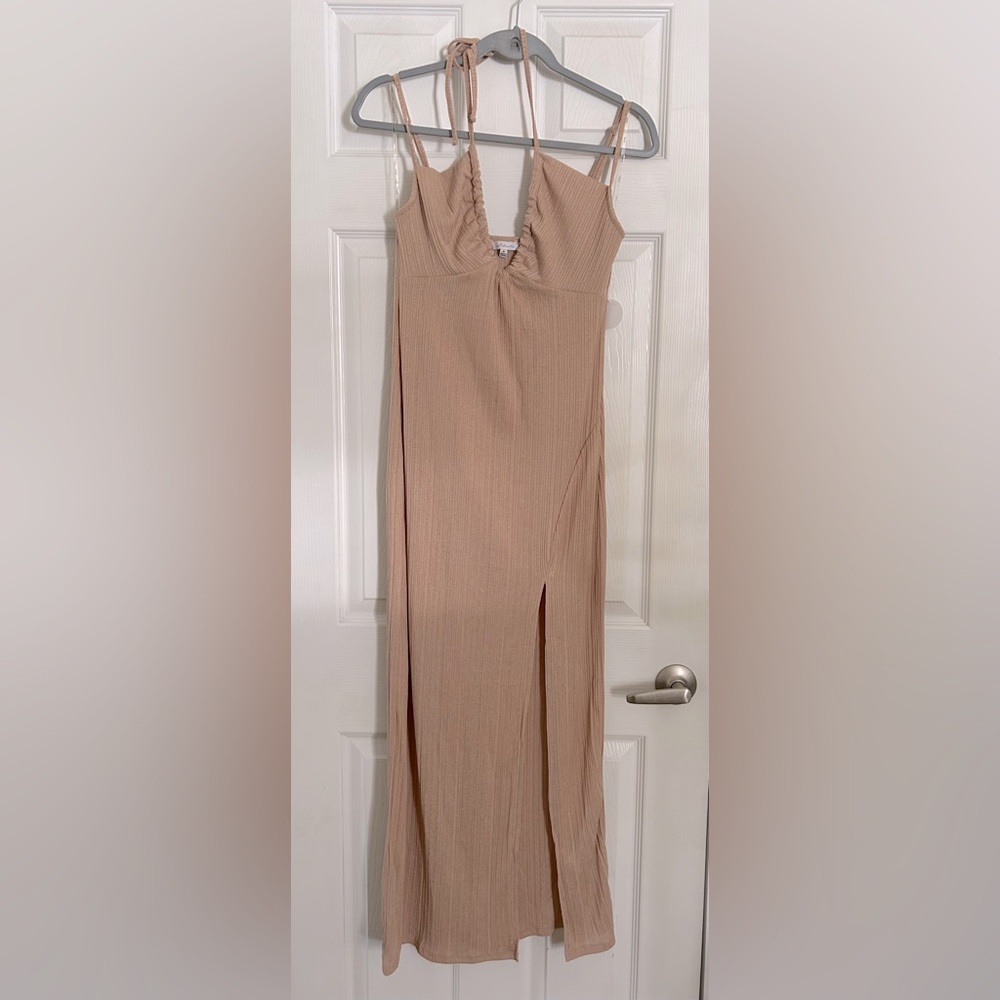 Ribbed Halter Bodycon Dress✨